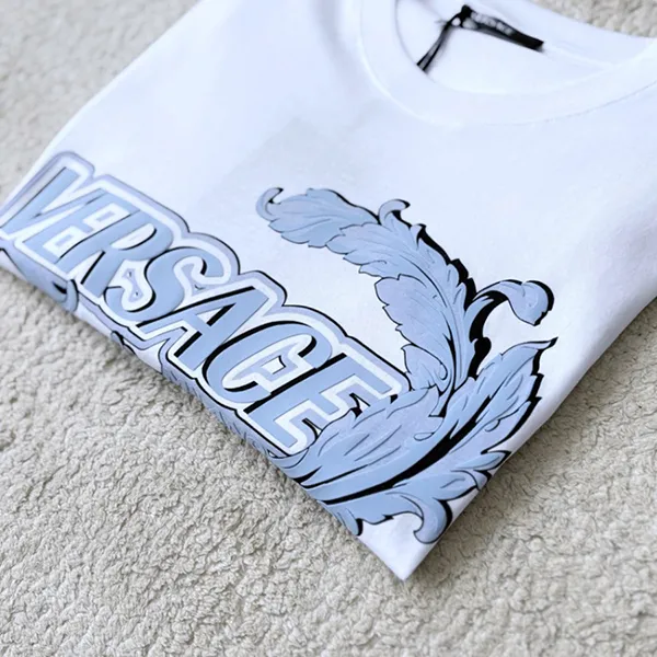 Áo Phông Versace Baroque With Logo Embroidered In White 1014427 1A14052 2W580 Tshirt Màu Trắng Size XS - Thời trang - Vua Hàng Hiệu