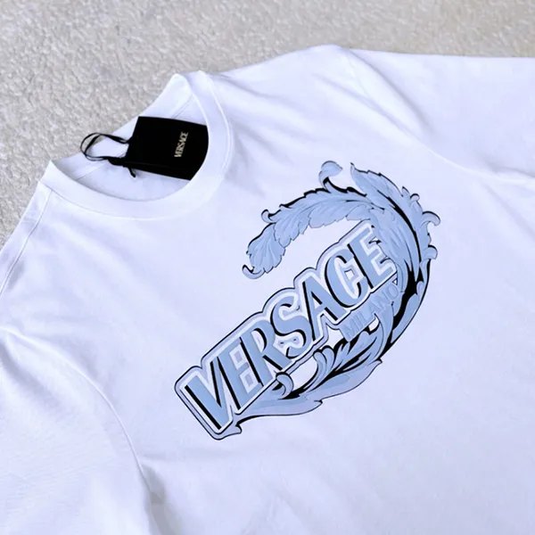 Áo Phông Versace Baroque With Logo Embroidered In White 1014427 1A14052 2W580 Tshirt Màu Trắng Size XS - Thời trang - Vua Hàng Hiệu