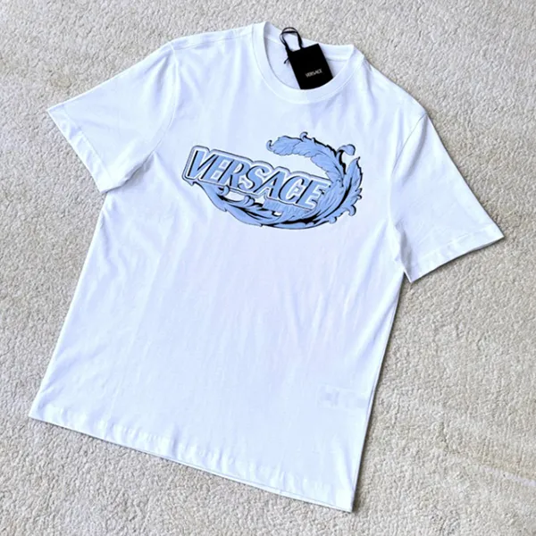 Áo Phông Versace Baroque With Logo Embroidered In White 1014427 1A14052 2W580 Tshirt Màu Trắng Size XS - Thời trang - Vua Hàng Hiệu