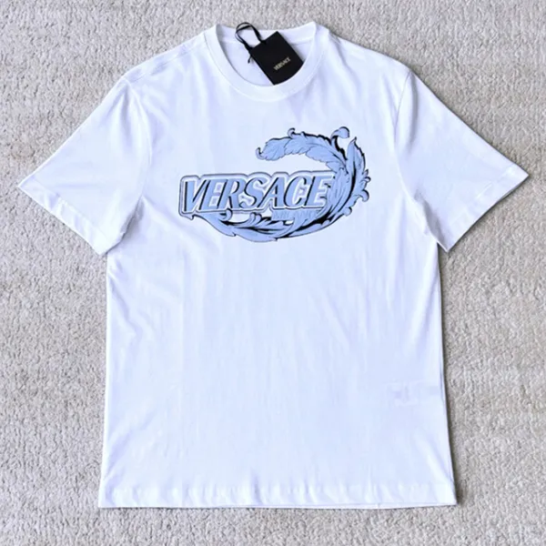 Áo Phông Versace Baroque With Logo Embroidered In White 1014427 1A14052 2W580 Tshirt Màu Trắng Size XS - Thời trang - Vua Hàng Hiệu