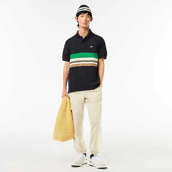 Áo Polo Nam Lacoste Men's Classic Fit French Made Contrast Stripe Shirt PH1132 HDE Màu Xanh Đen Size 5 - Thời trang - Vua Hàng Hiệu