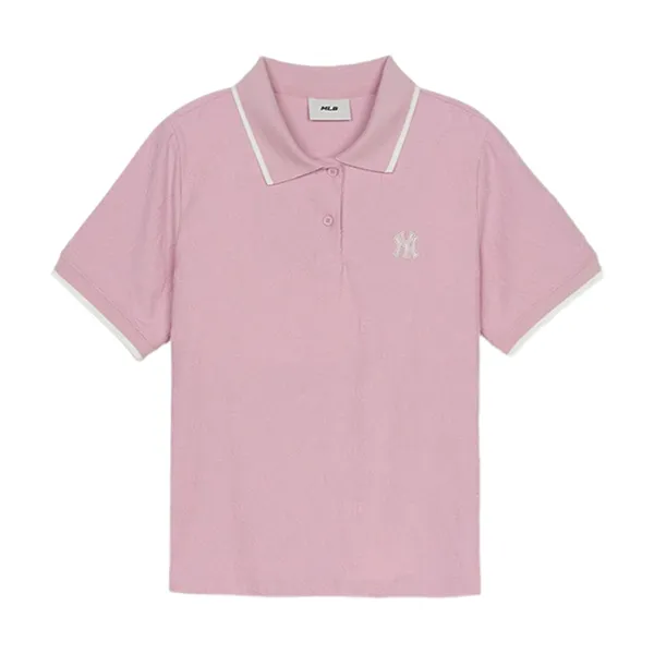 Áo Polo MLB Dia Monogram Tonal Jacquard Polo New York Yankees 3FPQM0353-50PKM Màu Hồng - Thời trang - Vua Hàng Hiệu