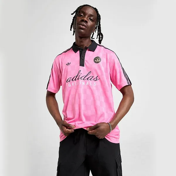 Áo Polo Nam Adidas Originals Football Script Polo Shirt Màu Hồng Size XS (Form Âu)