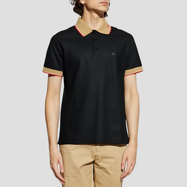 Áo Polo Nam Burberry Logo Collar Cotton In Chalk 8110934 Màu Đen Size XS - Thời trang - Vua Hàng Hiệu