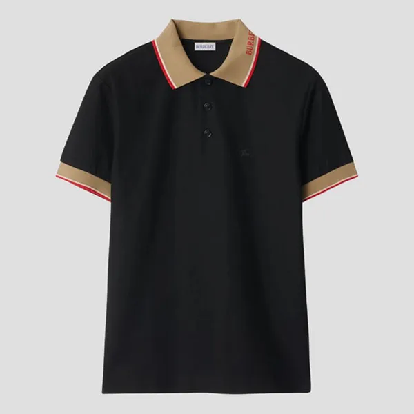 Áo Polo Nam Burberry Logo Collar Cotton In Chalk 8110934 Màu Đen Size XS - Thời trang - Vua Hàng Hiệu
