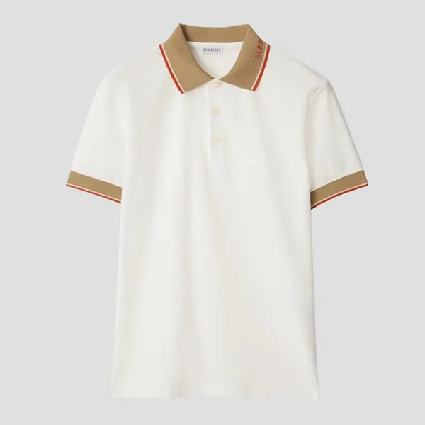 Áo Polo Nam Burberry Logo Collar Cotton In Chalk 8110096 Màu Trắng Size XS - Thời trang - Vua Hàng Hiệu