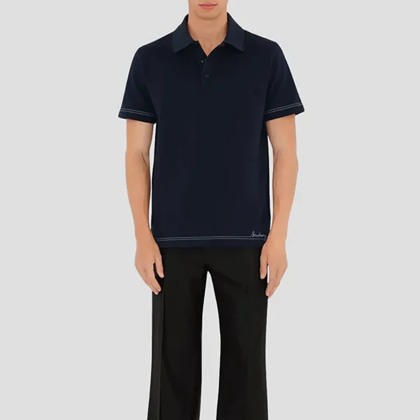Áo Polo Nam Burberry Logo Embroidered In Navy 8094773 Màu Xanh Navy Size XS - Thời trang - Vua Hàng Hiệu