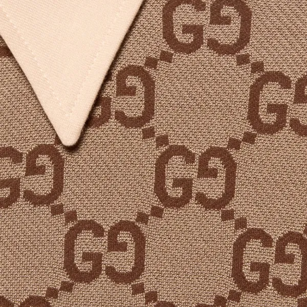 Áo Polo Nam Gucci Jumbo GG Cotton Jacquard 'Beige Ebony' 682015 XJD1F 2270 Màu Nâu Be Size XS - Thời trang - Vua Hàng Hiệu