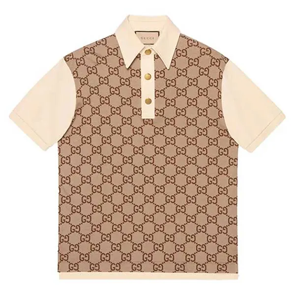 Áo Polo Nam Gucci Jumbo GG Cotton Silk Jacquard 682015 XJD1F 2270 Màu Nâu Size S - Thời trang - Vua Hàng Hiệu