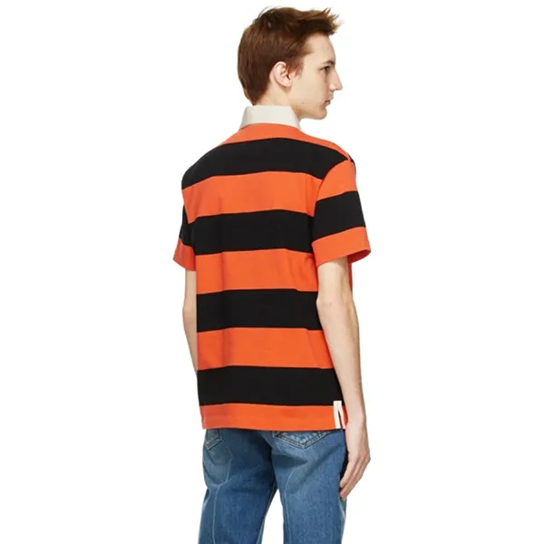 Áo Polo Nam Gucci Striped Cotton 645251 XJC6F Màu Cam/Đen Size XS