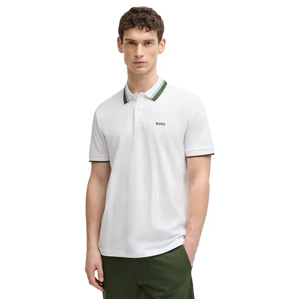 Áo Polo Nam Hugo Boss Men's Paddy Active Shirt With Contrast Stripes White 50538101-100 Màu Trắng Size S - Thời trang - Vua Hàng Hiệu