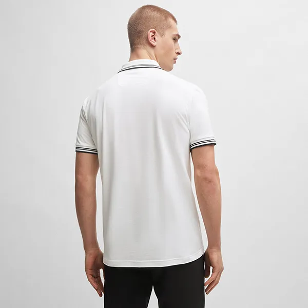 Áo Polo Nam Hugo Boss Stretch-cotton Slim-fit Polo Shirt With Branding 50506193 100 Màu Trắng Size S - Thời trang - Vua Hàng Hiệu