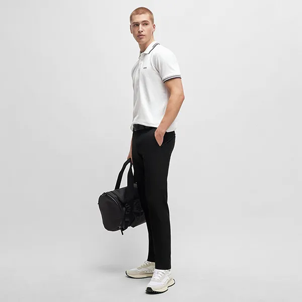 Áo Polo Nam Hugo Boss Stretch-cotton Slim-fit Polo Shirt With Branding 50506193 100 Màu Trắng Size S - Thời trang - Vua Hàng Hiệu