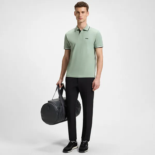 Áo Polo Nam Hugo Boss Stretch-cotton Slim-fit Polo Shirt With Branding 50506193 357 Màu Xanh Nhạt Size S - Thời trang - Vua Hàng Hiệu