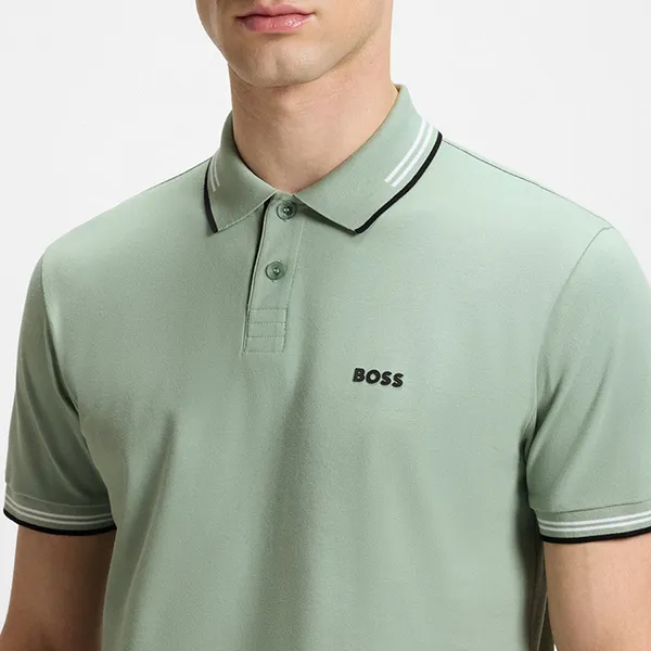 Áo Polo Nam Hugo Boss Stretch-cotton Slim-fit Polo Shirt With Branding 50506193 357 Màu Xanh Nhạt Size S - Thời trang - Vua Hàng Hiệu