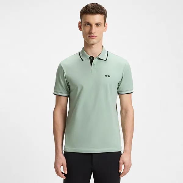 Áo Polo Nam Hugo Boss Stretch-cotton Slim-fit Polo Shirt With Branding 50506193 357 Màu Xanh Nhạt Size S - Thời trang - Vua Hàng Hiệu