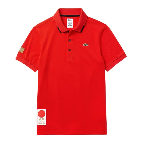 Áo Polo Nam Lacoste 1964 Tokyo Olympics Theme Short-Sleeve Màu Đỏ Size 2