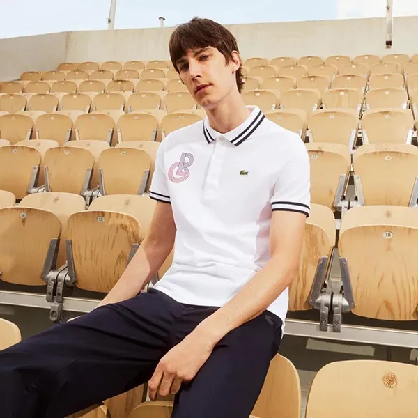 Áo Polo Nam Lacoste For Roland Garros PH9266-UHZ Màu Trắng
