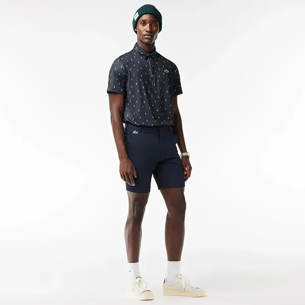 Áo Polo Nam Lacoste Golf Printed Recycled Polyester Regular Fit Shirt DH5175-00-RIJ Màu Xanh Navy