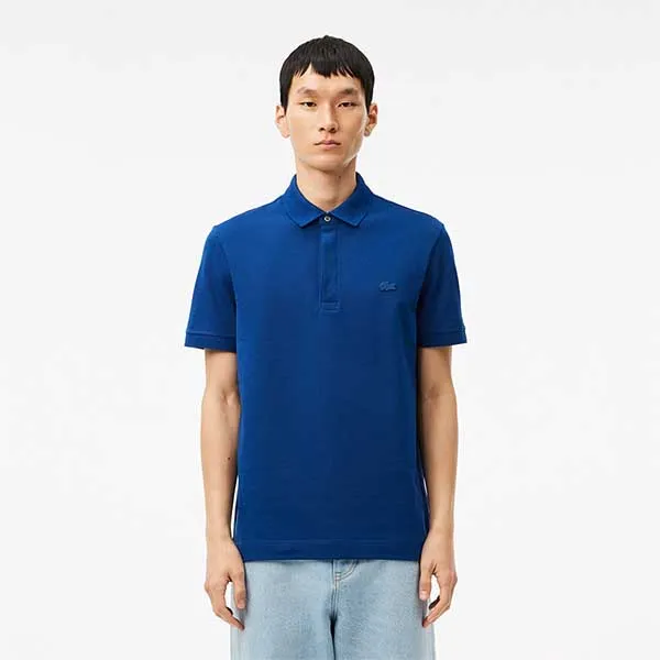 Áo Polo Nam Lacoste Men's Paris Polo Shirt Piqué Stretch Straight Fit PH5522 10 HBM Màu Xanh Navy Size 2