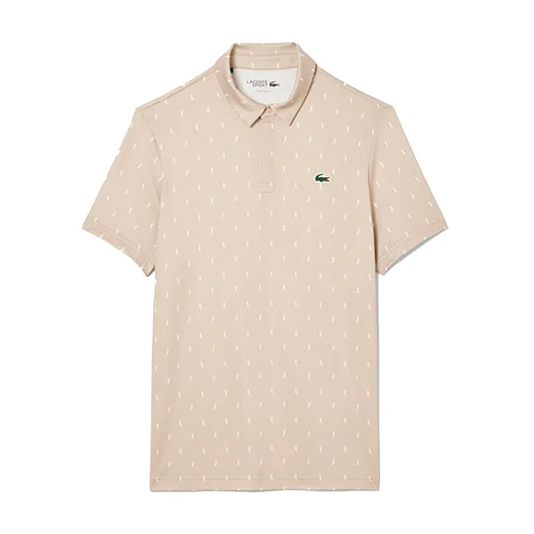 Áo Polo Nam Lacoste Men's Regular Fit UV Protect Golf DH5175-51 7PT Màu Be