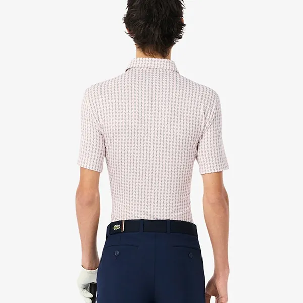 Áo Polo Nam Lacoste Men's Regular Fit UV Protect Golf Pink /White DH5175-5KY Màu Trắng Hồng Size 3