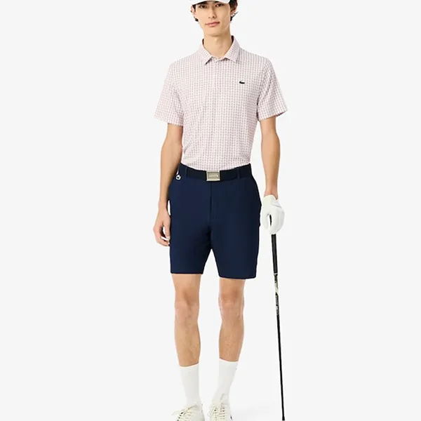 Áo Polo Nam Lacoste Men's Regular Fit UV Protect Golf Pink /White DH5175-5KY Màu Trắng Hồng Size 3