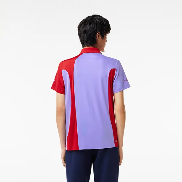 Áo Polo Nam Lacoste Men's SPORT Novak Djokovic Regular Fit Colorblock DH3543 Y01 Màu Tím Đỏ Size 4 - Thời trang - Vua Hàng Hiệu