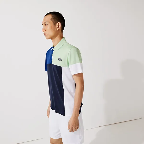 Áo Polo Nam Lacoste Men's Sport Shirt Blue Green Colourblock DH0850-CMT Màu Xanh Size 4 - Thời trang - Vua Hàng Hiệu