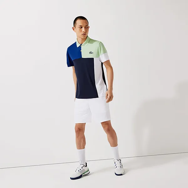 Áo Polo Nam Lacoste Men's Sport Shirt Blue Green Colourblock DH0850-CMT Màu Xanh Size 4 - Thời trang - Vua Hàng Hiệu