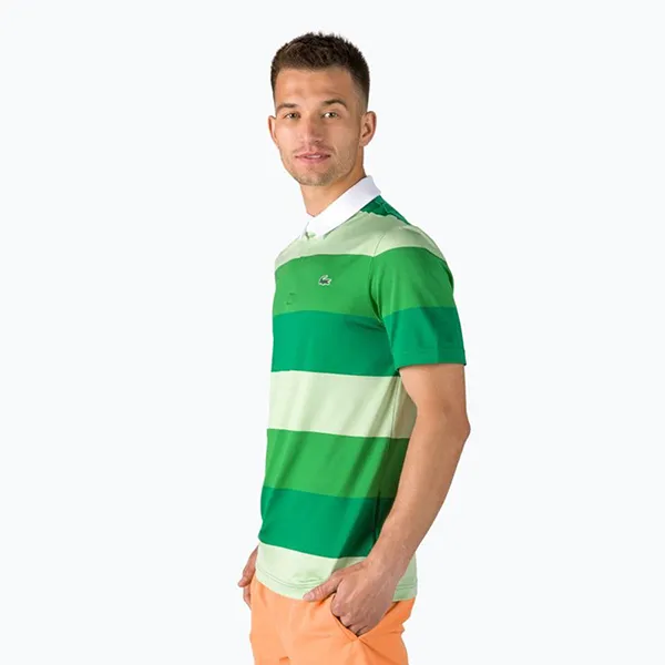 Áo Polo Nam Lacoste Men's Sport Striped Breathable Stretch Golf DH0872 FR9 Màu Xanh Lá Size 3