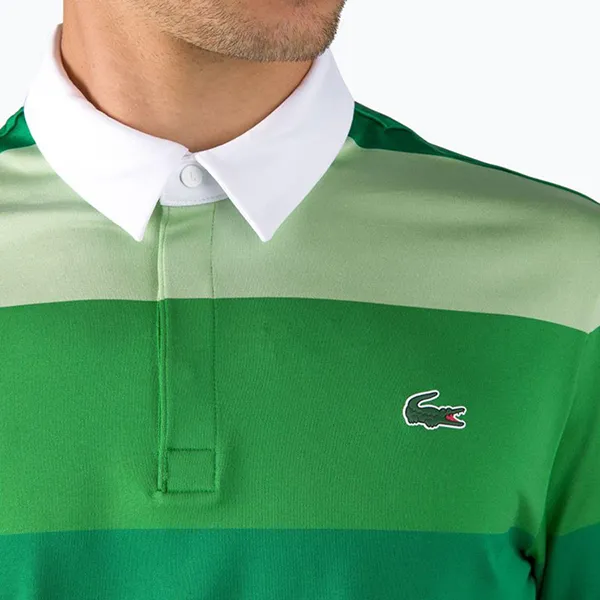 Áo Polo Nam Lacoste Men's Sport Striped Breathable Stretch Golf DH0872 FR9 Màu Xanh Lá Size 3