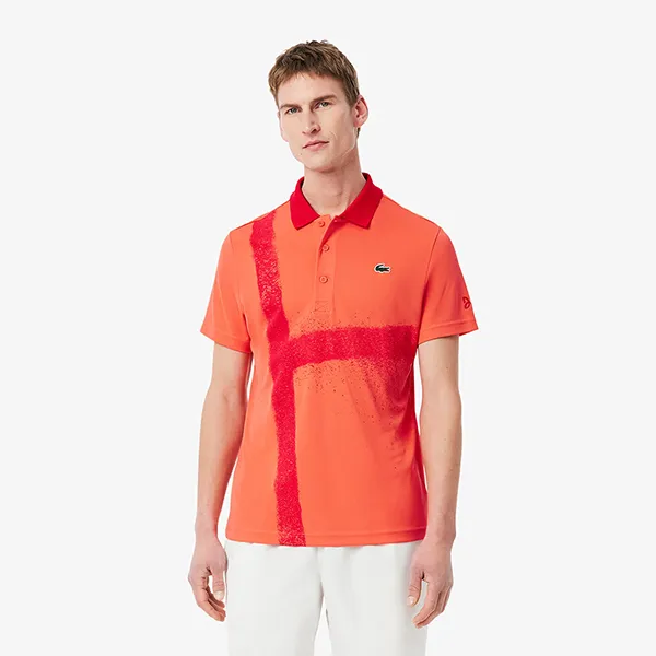 Áo Polo Nam Lacoste Men's Tennis x Novak Djokovic DH8971 6PZ Màu Cam Size 3