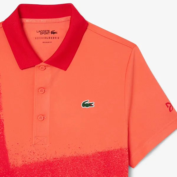 Áo Polo Nam Lacoste Men's Tennis x Novak Djokovic DH8971 6PZ Màu Cam Size 3
