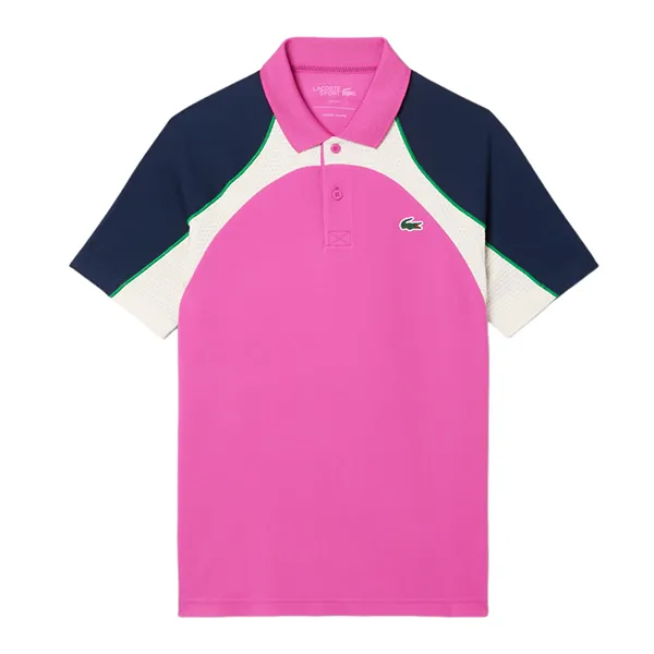 Áo Polo Nam Lacoste Men's Ultra Dry Colorblock Tennis Polo DH8955 51 HI2 Màu Hồng Xanh Size 3