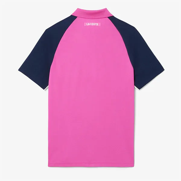 Áo Polo Nam Lacoste Men's Ultra Dry Colorblock Tennis Polo DH8955 51 HI2 Màu Hồng Xanh Size 3