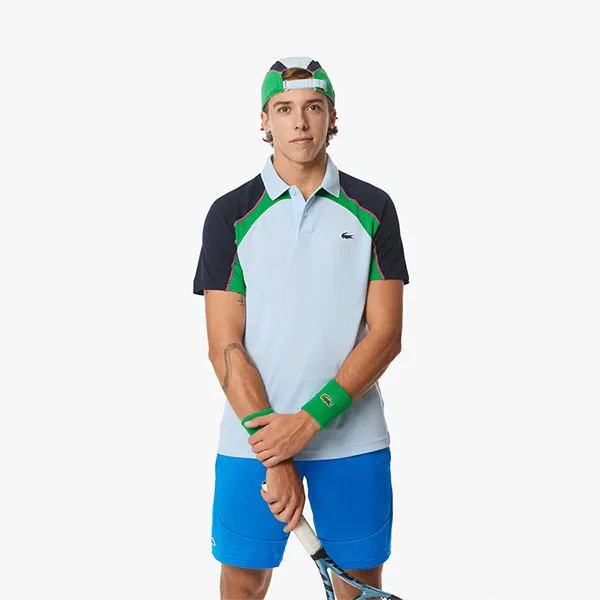 Áo Polo Nam Lacoste Men's Ultra Dry Colorblock Tennis Polo DH8955 51 HIA Màu Xanh Đen Size 4