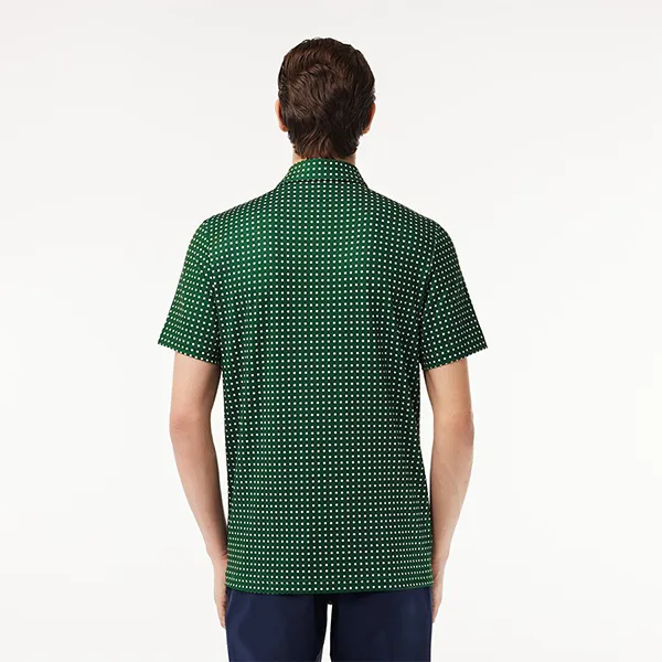 Áo Polo Nam Lacoste Regular Fit Golf Printed Shirt DH5175-291 Màu Xanh Lá Size 3