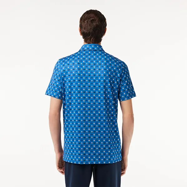Áo Polo Nam Lacoste Regular Fit UV Protect Golf Polo Shirt DH5175 ISY Màu Xanh Dương Size 3