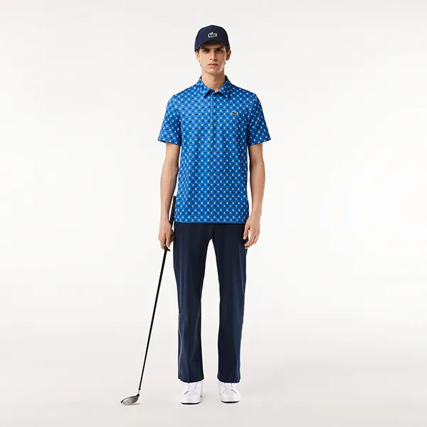 Áo Polo Nam Lacoste Regular Fit UV Protect Golf Polo Shirt DH5175 ISY Màu Xanh Dương Size 3