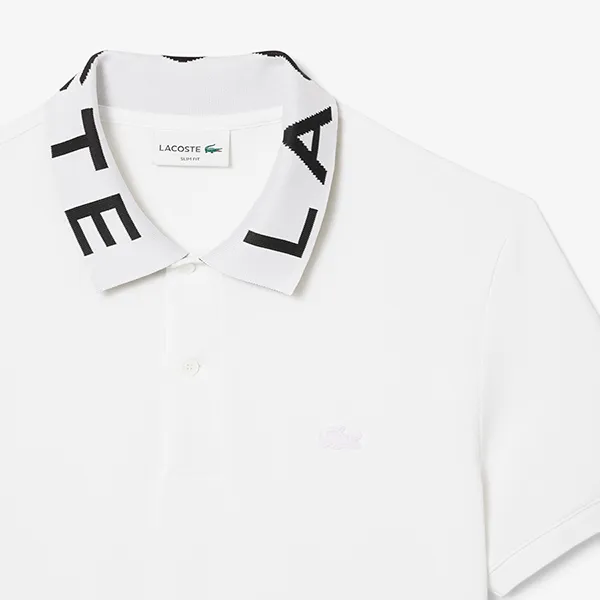 Áo Polo Nam Lacoste Slim Fit Jacquard Branded PH9538 001 Màu Trắng Size 6