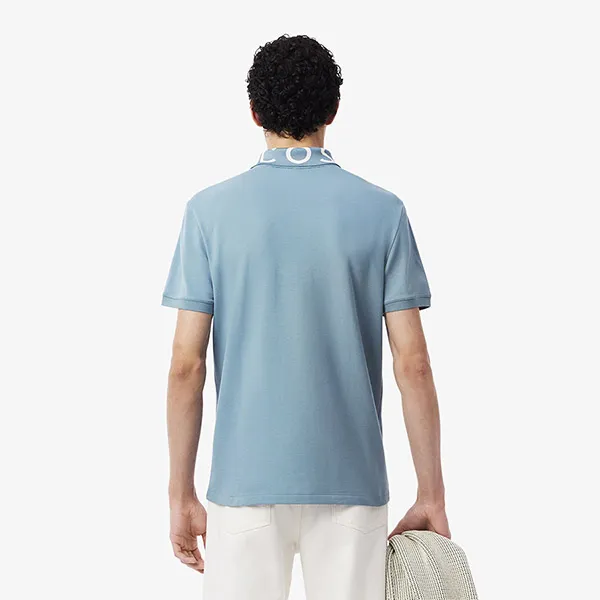 Áo Polo Nam Lacoste Slim Fit Jacquard Branded PH9538 HD9 Màu Xanh Size 3