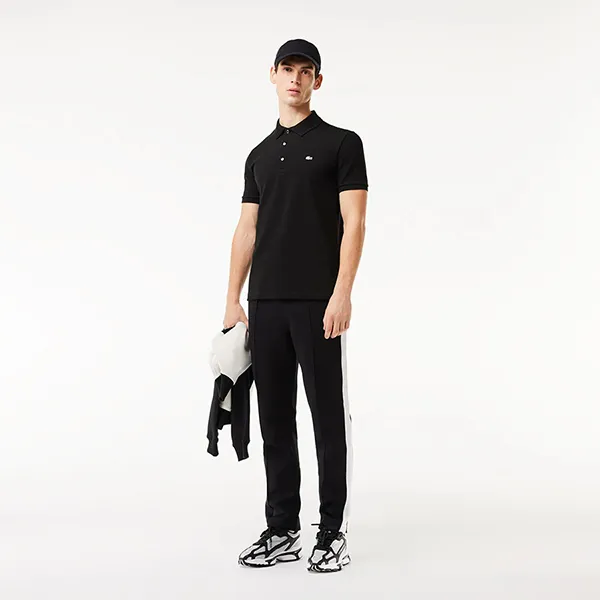 Áo Polo Nam Lacoste Slim Fit Stretch Cotton Piqué Grey Crocodile PH4014 031 Màu Đen Size 4 - Thời trang - Vua Hàng Hiệu