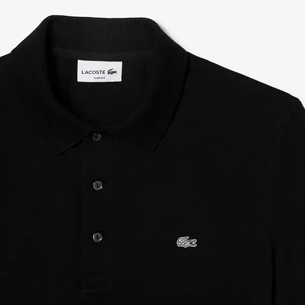 Áo Polo Nam Lacoste Slim Fit Stretch Cotton Piqué Grey Crocodile PH4014 031 Màu Đen Size 4 - Thời trang - Vua Hàng Hiệu