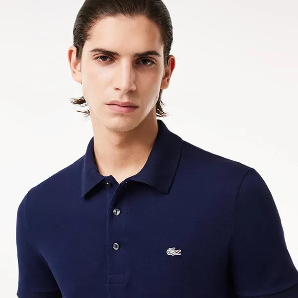 Áo Polo Nam Lacoste Slim Fit Stretch Cotton Piqué Grey Crocodile PH4014 166 Màu Xanh Navy Size 4 - Thời trang - Vua Hàng Hiệu