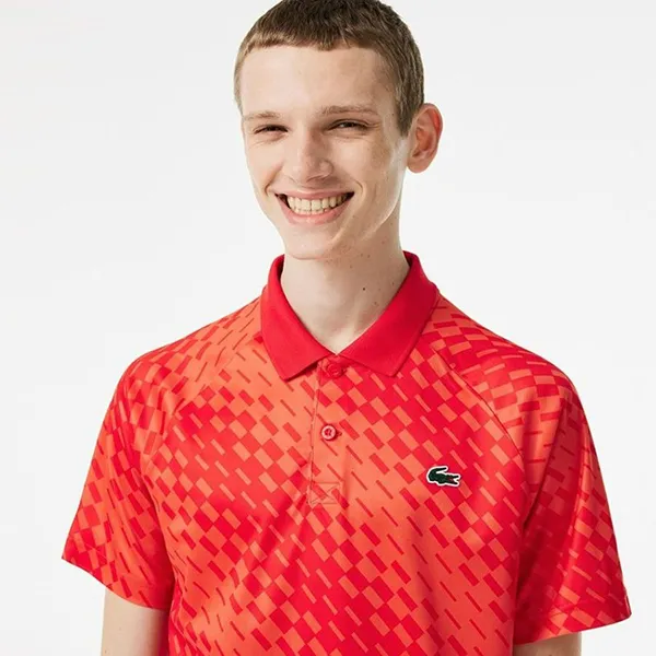 Áo Polo Nam Lacoste Tennis x Novak Djokovic Fan Version DH5174-WI9 Màu Đỏ Size 4