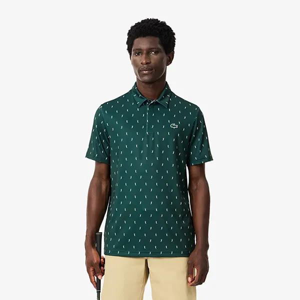 Áo Polo Nam Lacoste UV Protect Golf Polo Shirt DH5175-10 TE2 Màu Xanh Green