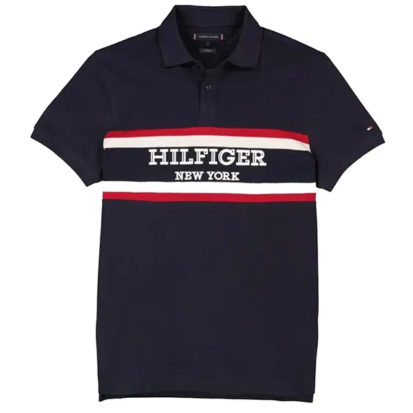 Áo Polo Nam Tommy Hilfiger Regular Fit Monotype Colorblock Navy 78JB579 410 Màu Xanh Navy Size S