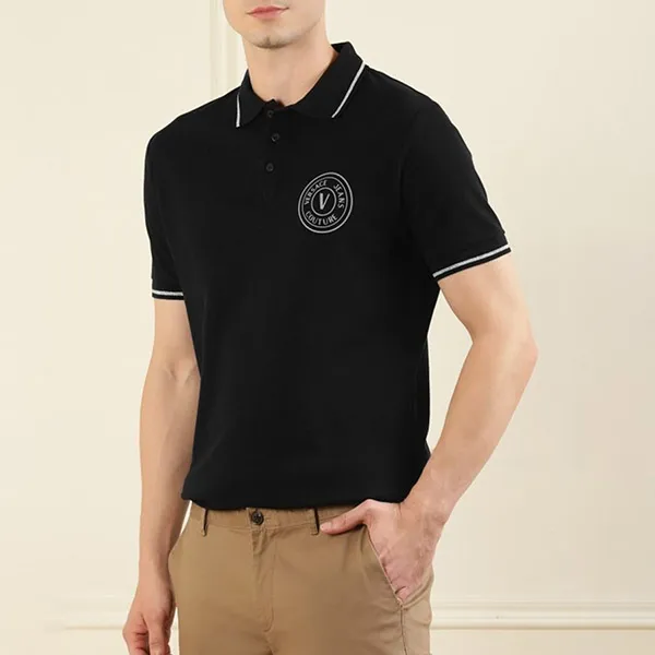 Áo Polo Nam Versace Jeans Couture Logo Embroidered Màu Đen Size XS - Thời trang - Vua Hàng Hiệu