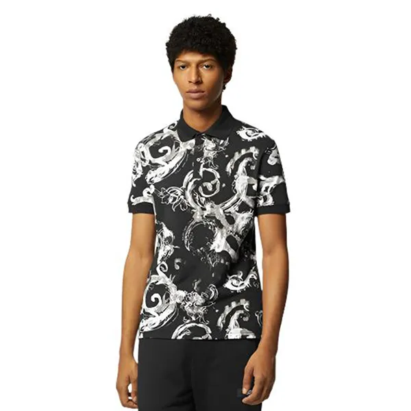 Áo Polo Nam Versace Jeans Couture Men's Polo E76GAG6S0EJS286 Màu Đen Trắng Size S - Thời trang - Vua Hàng Hiệu